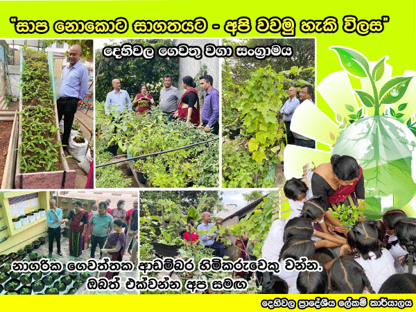 දෙහිවල ගෙවතු වගා දිසාපතිතුමාගේ නිරීක්ෂණයට